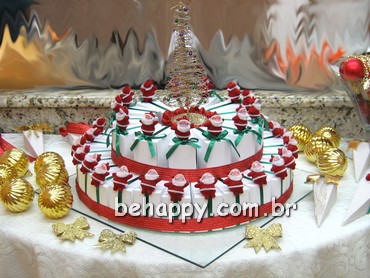 Sugestão de bolo com tema Natal - Clique pra ver a caixinha