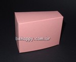 Caixa FATIA BOLO CAKE em papelão liso rosa<br>Pacote com 10 unidades