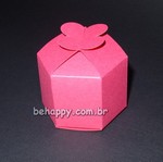 Caixinha HEXAGONAL PÉTALA em papelão pink<br>Pacote com 10 unidades