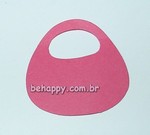 Enfeite BABADOR/BOLSA em papelão pink<br>Pacote com 20 unidades